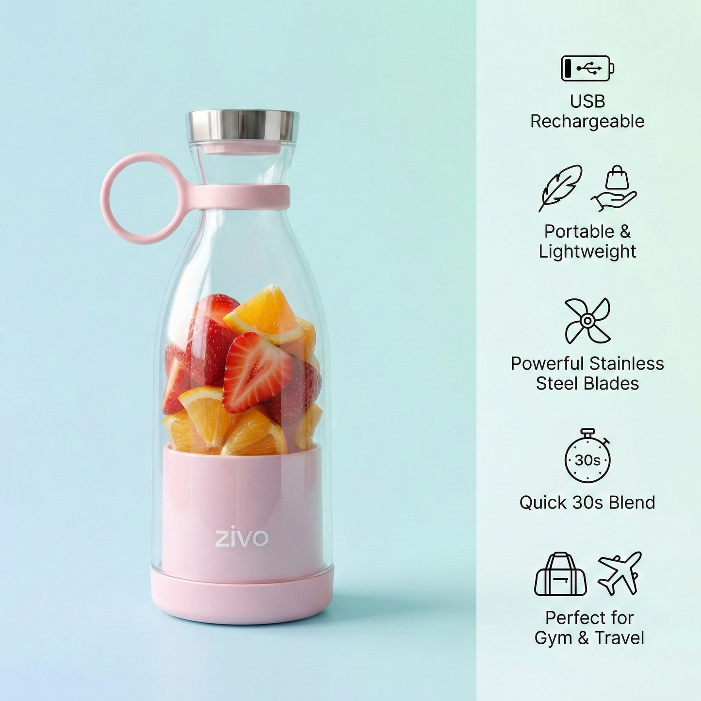 Portable Rechargeable Blender – Mini USB Juice Maker for Travel, Gym & Office