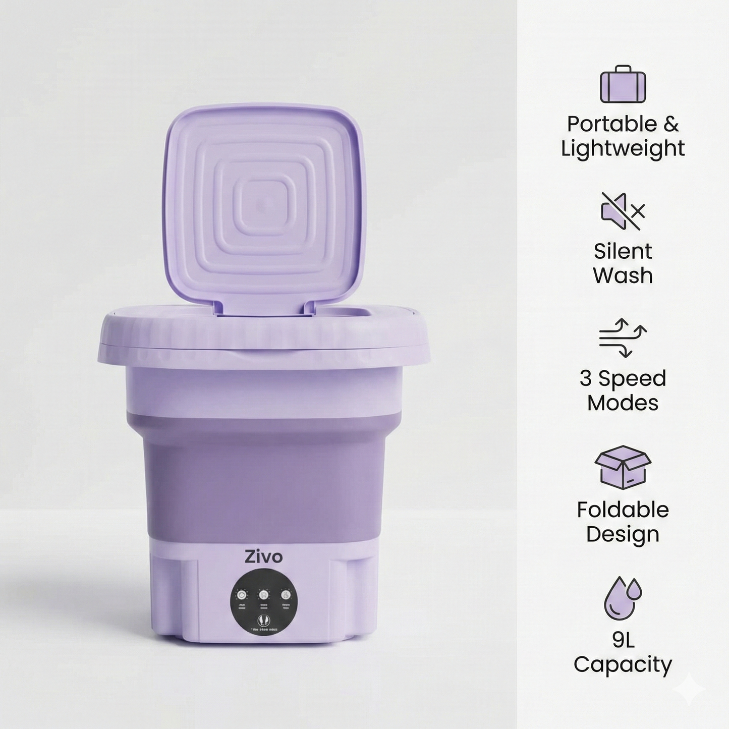 Mini portable Washing Machine – Foldable Compact Washer for Home, Hostel & Travel